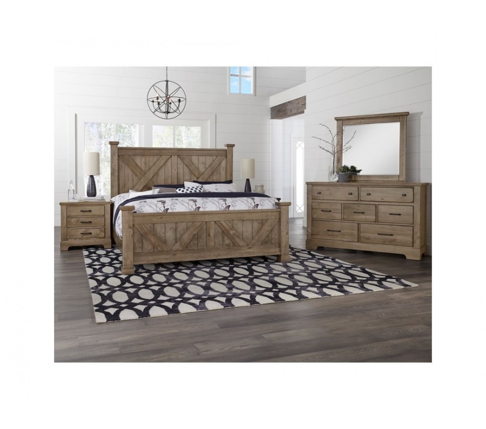 Stone Grey 4pc King Bedroom Set, Gray King Bedroom Furniture Sets